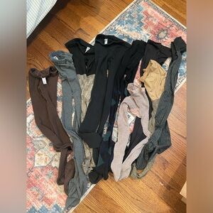 Hue sweaters tights lot brown black heather gray stockings lot M/L